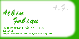 albin fabian business card